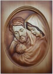  Fából faragott Szent Család kép 25 x 35 cm (446)