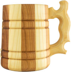 Kézzel készített 0, 5 literes fa korsó rozsdamentes acél belsővel (7003)