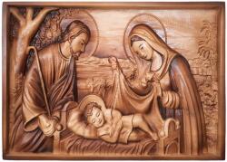  Fából faragott Szent Család kép 50 x 35, 5 cm (809)