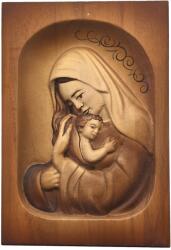  Szűz Mária a kis Jézussal fa ikon kép 19 x 13 cm (2527)