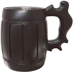 Kézzel készített, 0, 5 literes sötét fából készült üveg sötét peremmel és rozsdamentes acél belsővel (722)