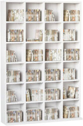 Homcom Könyvespolc mobil polcokkal, 130, 5 x 89 x 20 cm, fehér