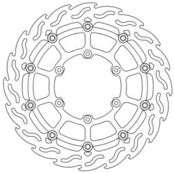 Moto Master MX_MMAST-17102535 Úszó Fék Tárcsa Flame Supermoto Racing 320mm Gasgas / Rieju - Fekete