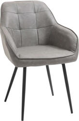 HomCom kárpitozott szék, PU / Fém bőr, 61x58x84cm, Szürke
