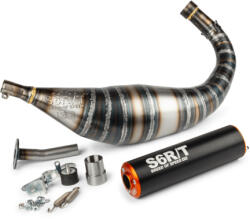 Stage6 R/T MX_S6-96188851/BO Kipufogó 80 - 90cc Cnc / Minarelli Am6 - Fekete, Narancs