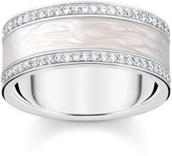 Thomas Sabo TR2446-041-14-58 Silver band ring w. white zirconia and enamel , Femei