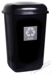  MOCCA Plafor Quatro 45L fekete/ezüst rugós billenő fedeles szemetes