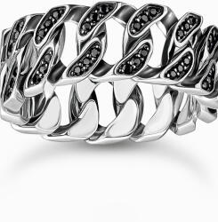 Thomas Sabo TR2501-643-11-64 Unisex Ring - Kettenglieder schwarze Steine silber, unisex