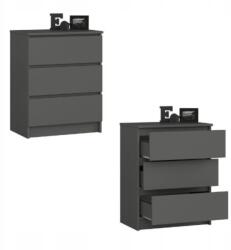 AKORD Komód szekrény K60 3 fiókos grafit Akd (OP0LK-6SZAR002)