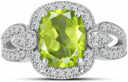  Ezüst Gyűrű Changbai Peridottal és Fehér Topázzal, Y61210/54