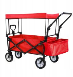 Összecsukható kocsi tetővel, húzható-tolható, piros (HOP1001724-3)