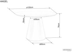  Angel Kerek Tölgy Étkezőasztal Matt Fekete Lábbal - pepita - 206 758 Ft