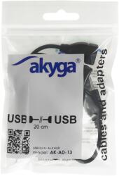 Akyga Usb 2.0 hub AK-AD-13 4 port fekete 15cm (AK-AD-13)