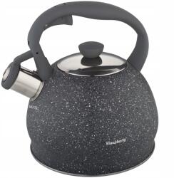 Klausberg 2L acél vízforraló, szürke, síppal (KB-7321)