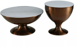 Signal Salsa Kerek Dohányzóasztal Szett Kerámia Márvány-Fehér/Réz (SALSABMI)