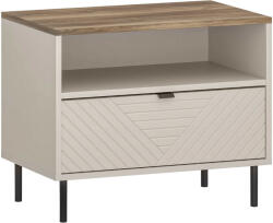 TEMPO KONDELA Éjjeliszekrény, kasmír/castello tölgy, EYCO 1S - pepita