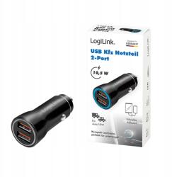 LogiLink Usb autós töltő 2xUSB-A, 10, 5W (PA0285)