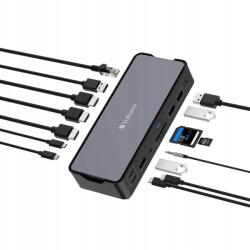 Verbatim Usb-c Pro Dokkolóállomás 15 Port 2X Usb-c GEN2 1x Usb-a 2 x Hdmi (32171)