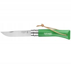 Opinel kés Colorama 07 inox grab zöld szíjjal (002210)