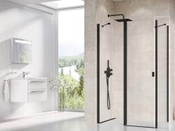 RAVAK Chrome zuhanyfal 90 cm fekete matt/átlátszó üveg 9QV70300Z1 (9QV70300Z1)