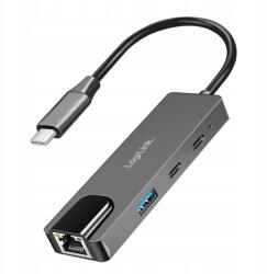 LogiLink Usb 3.2 Gen1 Hub elosztó RJ45 2.5GbE hálózati kártyával 3x Usb-c LogiLink (UA0432)