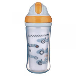 Canpol babies Чаша със силиконова сламка Canpol - Cars, 260 ml (74/053C)