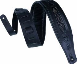Levy's Rebel Leathers Black Embroidered Gitárszíj (PM31-BLK)