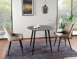  Rion 90 Kerek Kerámia Étkezőasztal Matt Fekete