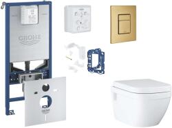 GROHE Rapid SLX - Készlet fali beépítéshez, WC, SoftClose ülőke, Skate Cosmopolitan gombok és bedobható tabletta készlet, csiszolt Cool Sunrise SANI11BB4147 (SANI11BB4147)