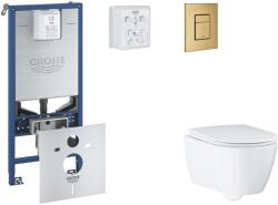 GROHE Rapid SLX - Készlet fali beépítéshez, WC, SoftClose ülőkével és Skate Cosmopolitan gombbal, csiszolt Cool Sunrise SANI11BB4116 (SANI11BB4116)