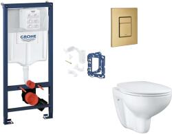 GROHE Rapid SL - Készlet fali beépítéshez, WC, SoftClose ülőke, Skate Cosmopolitan gombok és bedobható tabletta készlet, csiszolt Cool Sunrise SANI11BB4153 (SANI11BB4153)