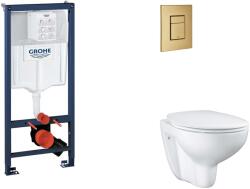 GROHE Rapid SL - Készlet fali beépítéshez, WC, SoftClose ülőkével és Skate Cosmopolitan gombbal, csiszolt Cool Sunrise SANI11BB4121 (SANI11BB4121)