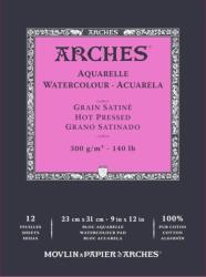 ARCHES Watercolour Hot Pressed Pad Natural White Vázlatfüzet 12 31 x 23 cm 300 g (A1795097)