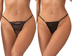 Obsessive Bianca 2-pack Crotchless Thong Black L/XL
