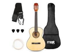 Max Music SoloArt Junior 3/4 Klasszikus gitár (tartalék húr| hangoló| hordtáska| pengetők) - Natúr (173205)