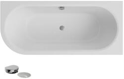 Besco Cada de baie freestanding, dreptunghiulara 160 cm, cu umplere prin preaplin rotund, alba, Besco Avita A-line, dreapta WAA-160APCN (WAA-160APCN)