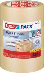 tesa ULTRA STRONG (51124-00007-01) Csomagolószalag pack® Átlátszó (H x Sz) 66 m x 50 mm 3 db (51124-00007-01) (51124-00007-01)