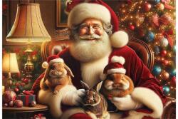 Wooden City NB0604-M - Mikulás nyuszikkal - 150 db-os fa puzzle (NB0604-M)