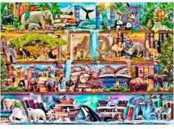 Wooden City AN4000-0141-XXXL - Az állatok varázslatos birodalma - 4000 db-os fa puzzle (AN4000-0141-XXXL)