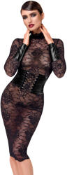 Noir Handmade F375 Noirelle Lace Corset Midi Dress Black S