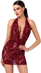 Noir Handmade F385 Kink Royal Cascade Mini Dress Burgundy XXL
