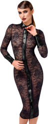 Noir Handmade F376 Noirelle Lace Button-Up Midi Dress Black XS