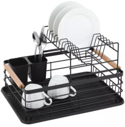 Kinghoff 2 szintes edényszárító 42 x 32 cm - fekete (KH-1796)