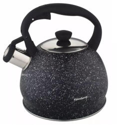 Klausberg teáskanna, sípszóval - fekete gránit mintás - 2L (KB-7320)