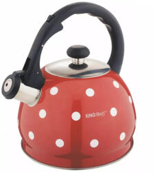 Kinghoff teáskanna, sípszóval, piros-fehér pöttyös, 2.0L (KH-1049)