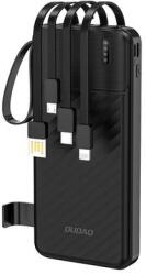 Dudao K11 10000mAh Powerbank beépített kábelekkel - Fekete (K11-Black)