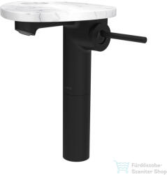 Laufen ADA magasított mosdó csaptelep lyukkal, leeresztő nélkül, PVD matt fekete/fehér márvány HF506714515000 (HF506714515000)