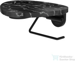 Laufen ADA fali wc papír tartó lyukkal, PVD matt fekete/fekete márvány HF506791516000 (HF506791516000)