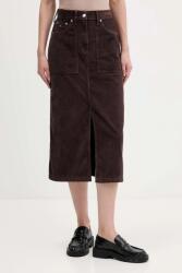 Tommy Jeans kordbársony szoknya barna, midi, harang alakú, DW0DW21708 - barna 28