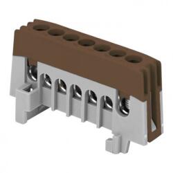 Orno 7 tűs szigetelt DIN sínre szerelhető busz, barna